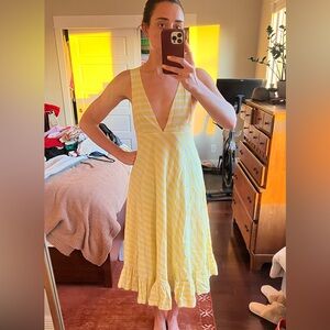 Line + Dot stripe maxi dress